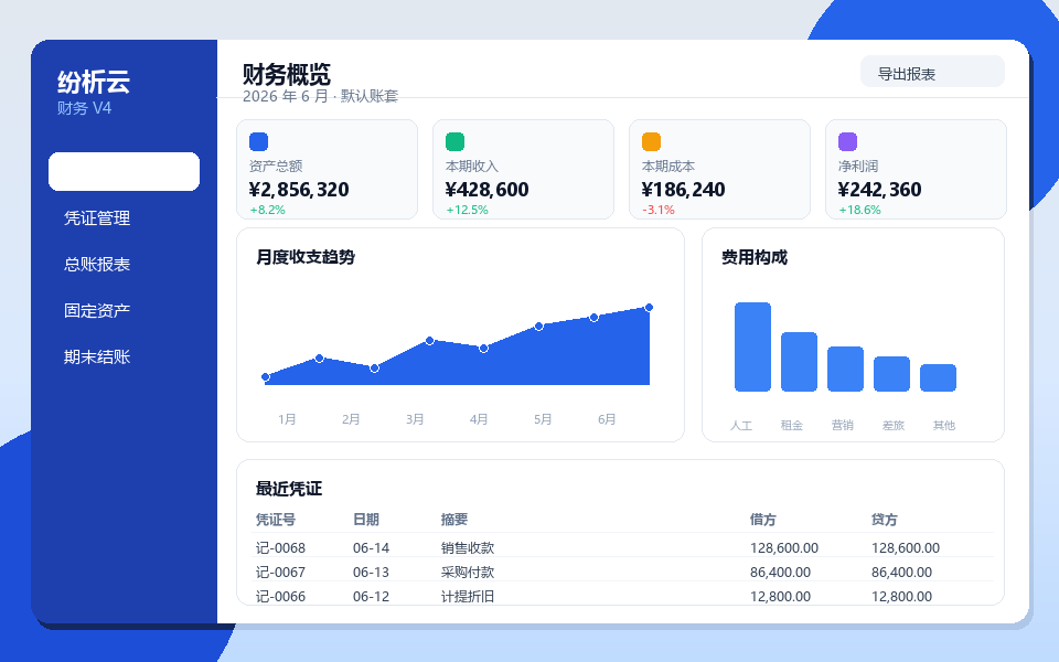 纷析云财务软件V4